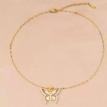 Xiulu Butterfly Necklace Women S Simple Ol Fresh Natural Symphony Pendant