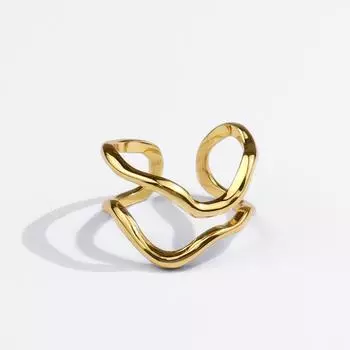 XIYANIKE Серебро Золото Цвет Двойная Неправильная Линия Геометрическое Кольцо Для Женщин Уникальный Дизайн Простой Модный Французский Романтический Стиль Ювелирные Изделия Подарок Оптовая Продажа
