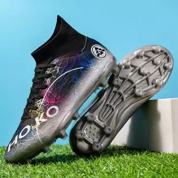 Xiyin 2025 football shoes men s high-top AG spikes artificial grass competition TF broken nails training shoes 35