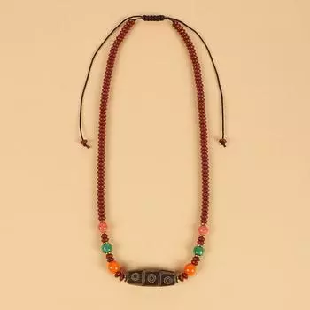 Xizang Dzi Bead Agate Coral Necklace Tibetan Men s and Women s Retro Long Clavicle Chain Tibetan Accessories