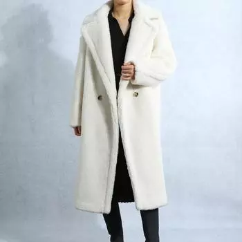 Xizi высококачественное пальто с силуэтом плюшевого медведя, женское длинное женское пальто Teddy с мехом и шерстью S верблюд