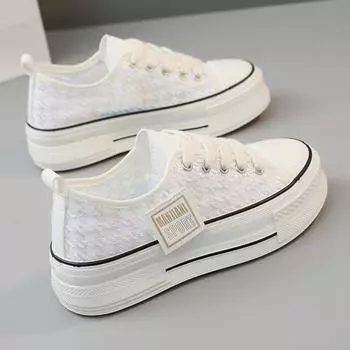 Xk901 новые дышащие кроссовки с сеткой, женская тканевая обувь, летние модные туфли на платформе, увеличивающие рост, студенческие туфли из сетчатой ткани 35