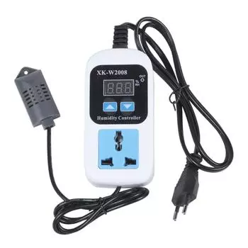 XK-W2008 Цифровой контроллер влажности 0%-99% относительной влажности, гигростат, переключатель контроля влажности, розетка, входная розетка, гигрометр с вилкой европейского стандарта XK-W2008
