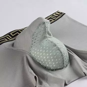 XL-4XL мужские дышащие трусы-боксеры со слоновьим хоботом, сексуальное нижнее белье больших размеров с широким поясом, мужское нижнее белье больших размеров XL чёрный