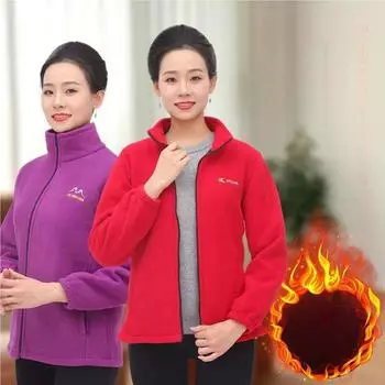 XL~5XL куртка из флиса для мам среднего возраста на осень, модный флисовый топ, двухслойный утолщенный бархатный свитер больших размеров для женщин XL