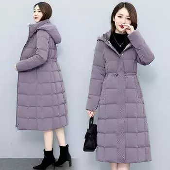 XL-7XL пуховик для женщин-мам с приталенной и тонкой стеганой курткой длиной до колена для женщин XL бежевый