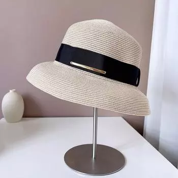 Xl Chic Ins Летний праздничный абажур Элегантный темпераментный травяной солнцезащитный крем женская кепка-ведро женская шляпа для рыбалки head size 57cm