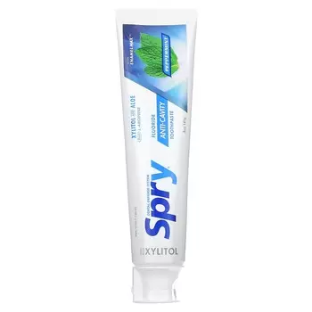 Xlear, зубная паста Spry, предотвращает кариес с фторидом, перечная мята, 5 унций (141 г)