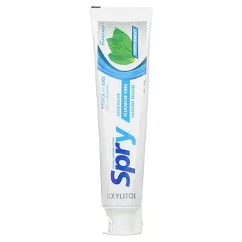 Xlear, Зубная паста Spry, против зубного налета и зубного камня, без фторида, с натуральной перечной мятой, 5 унций (141 г)