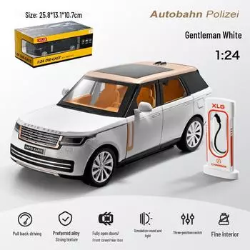 XLG1:24 Land Rover Range Rover Модель легкосплавного автомобиля: Инерционный, звук и свет, внедорожный игрушечный автомобиль-симулятор золотой