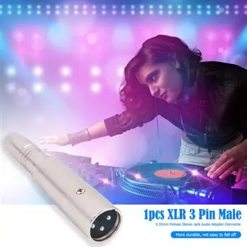 XLR 3-контактный штекер на 6,35 мм гнездо стерео аудио адаптер разъем наконечник штекер