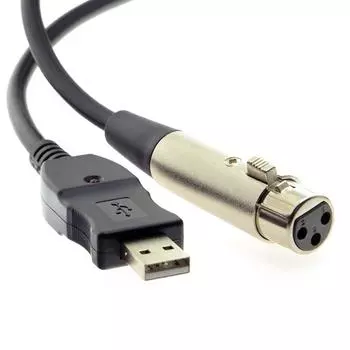 XLR Female To Usb Male 10Ft Кабель Шнур Адаптер Аудио Вокальный Диктофон
