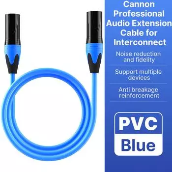 XLR-кабель «папа-папа» для профессиональной записи, удлинительная линия, аудиопленка, экранированная фольга для микрофонного микшера, усилителя 1m