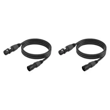 XLR-кабель, позолоченный 3-контактный разъем «папа-мама», удлинитель микрофона (Черный 3М)