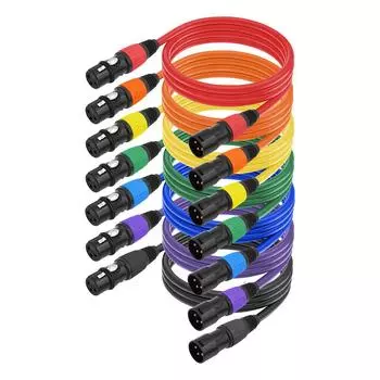 # XLR-кабель с позолоченным 3-контактным разъемом «папа-мама» для микрофонного удлинителя (Черный 3М