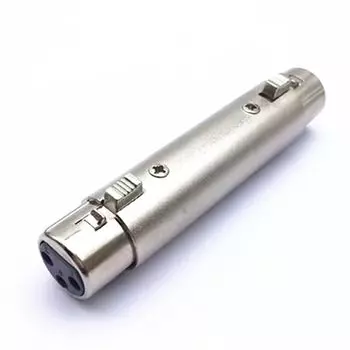 XLR-кабель XLR 3-контактный гнездовой разъем на 3-контактный гнездовой разъем Cannon, адаптер-переходник для микрофона, серебристый (Пакет 1) [Элемент]