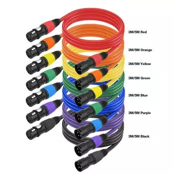 XLR кабели Позолоченный 3-контактный сбалансированный линейный XLR аудиокабель для микрофонного микшера 3M синий