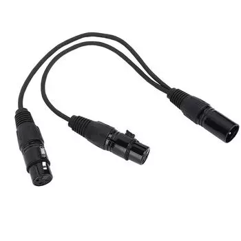 XLR Male to Dual Female Splitter Cable Y-образный 3-контактный сбалансированный адаптерный шнур для микрофонного микшера Spea