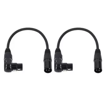 XLR Microphone Extension Cable Adapter 90 Degree XLR Female to Straight XLR Male 3 Pin Mic 30cm / 11.81in