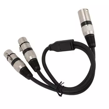 XLR Splitter Cable 3 Pin Male to Dual Female Balanced XLR Y Splitter Cord for Microphone Mixer