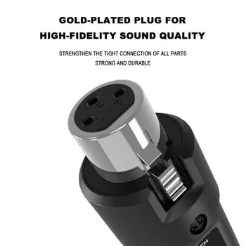 XLR Transmitter and Receiver Rechargeable Signal Adapter Wireless Mic Adapter for Audio Mixer Dynamic Mic Electric Guitar Bass