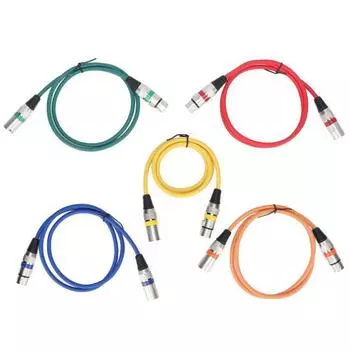 XLR-XLR микрофонный кабель 3-контактный сбалансированный экранированный XLR мужской-женский микрофонный кабель для записи микрофонного микшера 1 м/3,3 фута