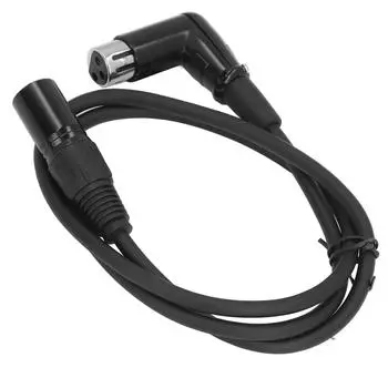 XLR Звуковой Кабель Прямой Мужской к 90-градусному Угловому Женскому Кабель 3-контактный Сбалансированный Микрофонный Шнур 1 Met