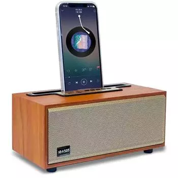XM-505 Многофункциональный деревянный Bluetooth-динамик TWS Беспроводной сабвуфер Дистанционная звуковая система Портативный домашний кинотеатр FM-радио XM-505 Brown коричневый