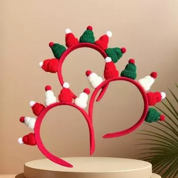Xmas Christmas Hairband New Year Merry Christmas Hair Hoop Cute Christmas Hat Headband Boys/Girls красный/белый