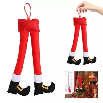 Xmas Elf Legs Decor Car Decorations Christmas Elf Santa Legs Xmas Tree Pendants Best Gifts Festive Plush Dolls for Boys Girls зелёный