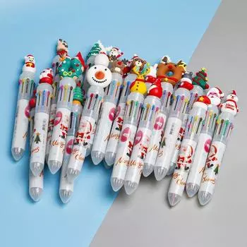 Xmas Kids Gift Elk Merry Christmas Christmas Ballpoint Pen Color Pen Rollerball Pen Stationery random style 1