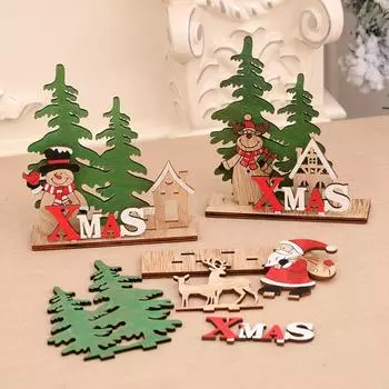 Xmas Noel Wooden Christmas Ornaments Merry Christmas Decor for Home 2024 Navidad Cristmas Decor Xmas Gifts New Year