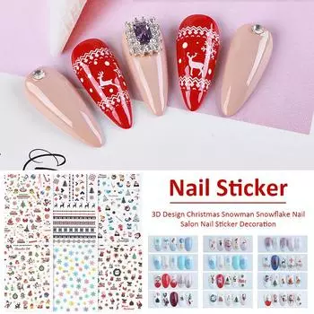 Xmas Snowflake Nail Art Sticker Self-Adhesive Manicure Tool (1217) AU