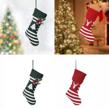 Xmas Sock Gift Holder Candy Bag Large Novelties Ornament Christmas Stocking for Decoration Party Family Offices Fireplace
