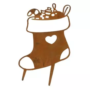 Xmas Stake Metal Cute Weather Resistant Xmas Yard Sign for Outdoor Garden Decoration