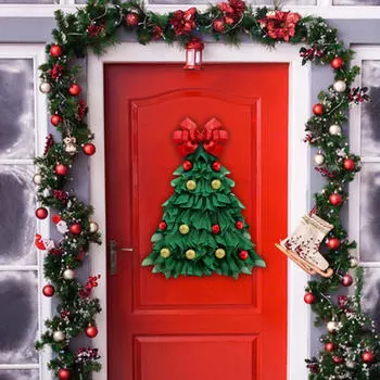 Xmas Wreath Door Hanging Christmas Ornament,Front