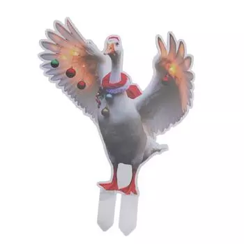 Xmas Yard Sign Decor Xmas Duck Yard Stake for Holiday Outdoor Garden Lawn Pathway Decoration Double