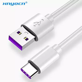 Xnyocn 5A 1M 1.5M 2M Длинный USB Type C Кабель Быстрая зарядка USB-C Type-C для Huawei Xiaomi Mi 9 Samsung S10 Oneplus 6t USBC зарядное устройство 1M