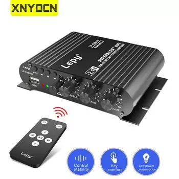 Xnyocn LP-838 Мини Аудио HiFi Bluetooth Совместимый Усилитель Класса D Tpa3116 Цифровой Усилитель 50 Вт*2 Домашний Аудио Автомобильный USB/AUX IN