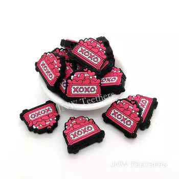 XOXO Розовый автомобиль с силиконовыми фокусными бусинами в форме сердечек любви. Set of 10