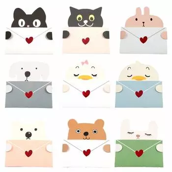 XP Design Animal Message Card Animal Greeting Card Поздравительная открытка с изображением животных Открытка на день рождения с конвертом из 18 штук в 9 штук (Типы наборов)
