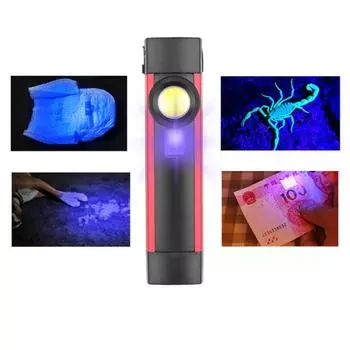 XPE COB Светодиодный фонарик USB Перезаряжаемый светодиодный рабочий фонарь Магнитный уличный портативный рабочий фонарь красный