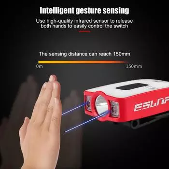 XPG+COB Индукционный налобный фонарь 1200 мАч светодиодный интеллектуальный датчик света USB/Type-C перезаряжаемый легкий 2-х скоростной для путешествий походов белый