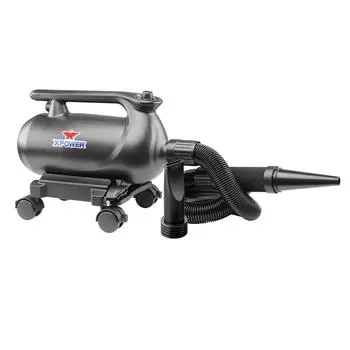 Xpower A-16 Автомобильный осушитель воздуха Прочная пластиковая сушилка для мойки автомобилей/Регулируемая скорость/Фильтрованный воздух Мощный/Гибкий шланг Поворотные ролики EU
