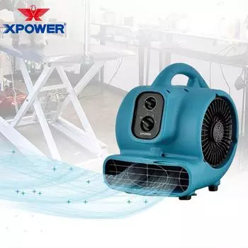 XPOWER P-230AT Мини-мощный воздуходувный агрегат для сушки белья Бытовой воздуходувный вентилятор Встроенные розетки Газон Дом Отель Супермаркет Воздуходувка UK Plug синий
