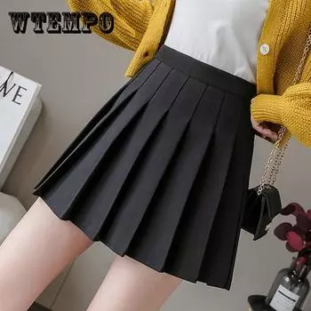 XS-2XL Женская плиссированная юбка Короткая юбка Студенческая анти-осветляющая тонкая юбка Сексуальная мини-юбка с высокой талией S белый