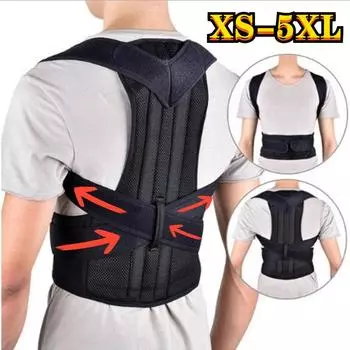 XS-5XL Регулируемый корректор осанки Поддержка спины Плечевой бандаж для спины Коррекция осанки Корректор осанки позвоночника Лента для фиксации осанки