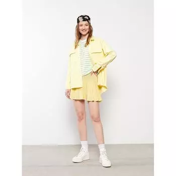 XSIDE Женская короткая юбка из вискозы с эластичной резинкой на талии, желтая