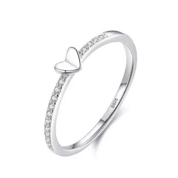 Xsl Jiamei, кольцо из 100% стерлингового серебра 925 пробы, в форме сердца, простой набор, 5a, с цирконом, очаровательное кольцо на палец, женские вечерние аксессуары, ювелирные изделия 5