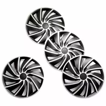 Xtreme Комплект колес для Turbo PGSA15514K Колпаки, 4, 15-дюймовые, Серебристо-черные, чёрный